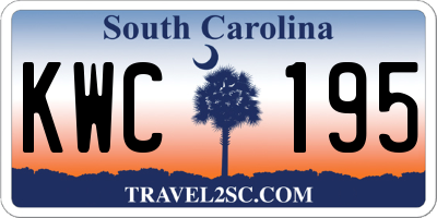 SC license plate KWC195
