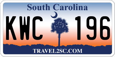 SC license plate KWC196
