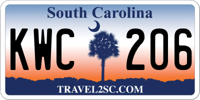 SC license plate KWC206