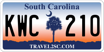 SC license plate KWC210