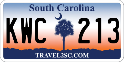 SC license plate KWC213