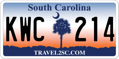 SC license plate KWC214
