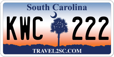 SC license plate KWC222