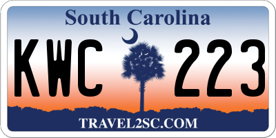 SC license plate KWC223