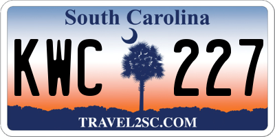 SC license plate KWC227