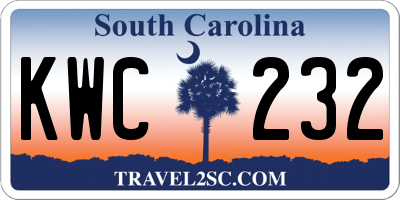 SC license plate KWC232