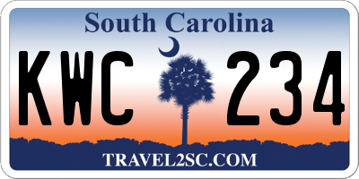 SC license plate KWC234