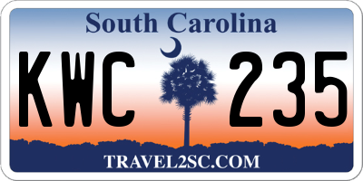 SC license plate KWC235
