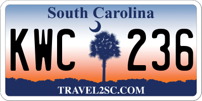 SC license plate KWC236