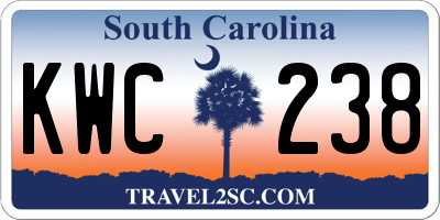 SC license plate KWC238