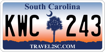 SC license plate KWC243