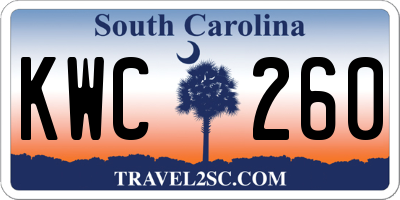 SC license plate KWC260