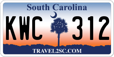 SC license plate KWC312