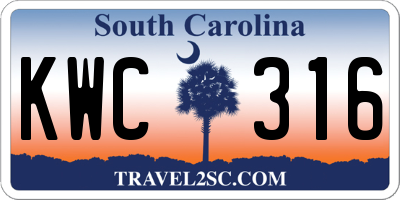SC license plate KWC316