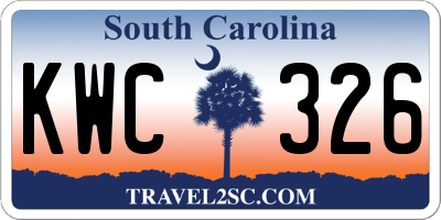 SC license plate KWC326