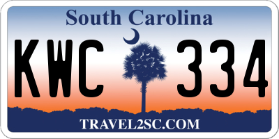 SC license plate KWC334