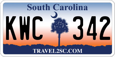 SC license plate KWC342