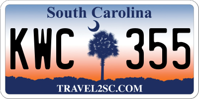 SC license plate KWC355
