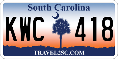 SC license plate KWC418