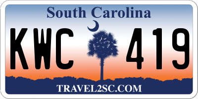SC license plate KWC419