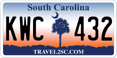 SC license plate KWC432