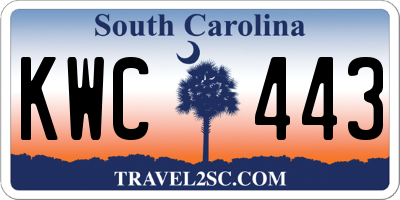 SC license plate KWC443