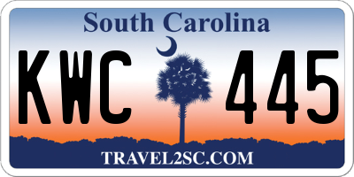 SC license plate KWC445