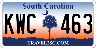 SC license plate KWC463