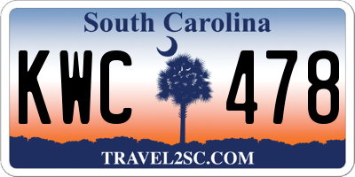 SC license plate KWC478