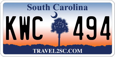SC license plate KWC494