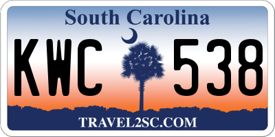 SC license plate KWC538