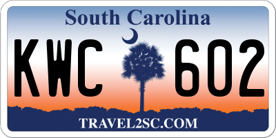 SC license plate KWC602