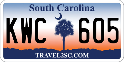 SC license plate KWC605