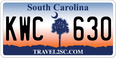 SC license plate KWC630