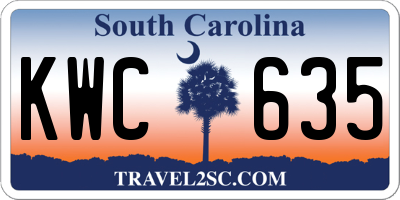 SC license plate KWC635