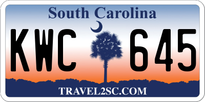 SC license plate KWC645