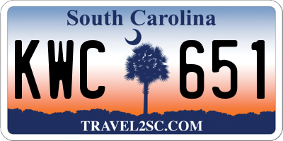 SC license plate KWC651
