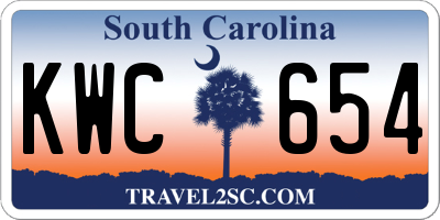 SC license plate KWC654