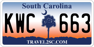 SC license plate KWC663