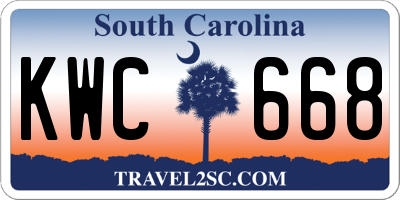 SC license plate KWC668