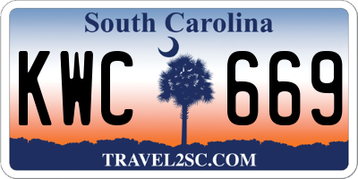 SC license plate KWC669