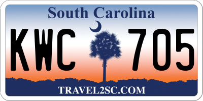 SC license plate KWC705