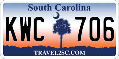 SC license plate KWC706