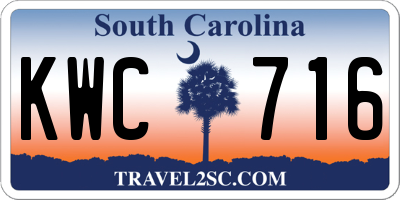 SC license plate KWC716