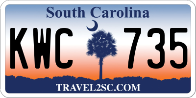 SC license plate KWC735
