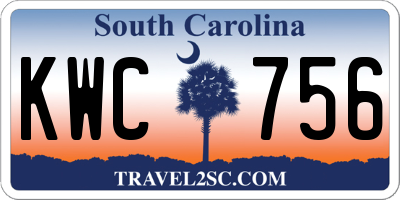 SC license plate KWC756