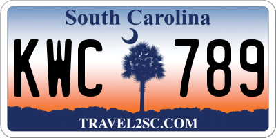 SC license plate KWC789