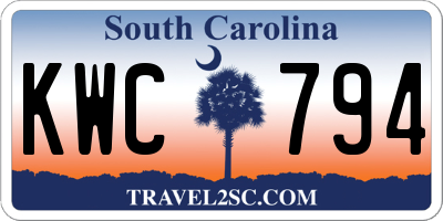 SC license plate KWC794