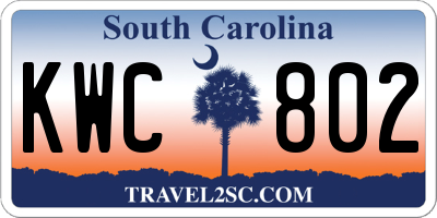 SC license plate KWC802