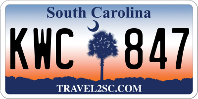 SC license plate KWC847